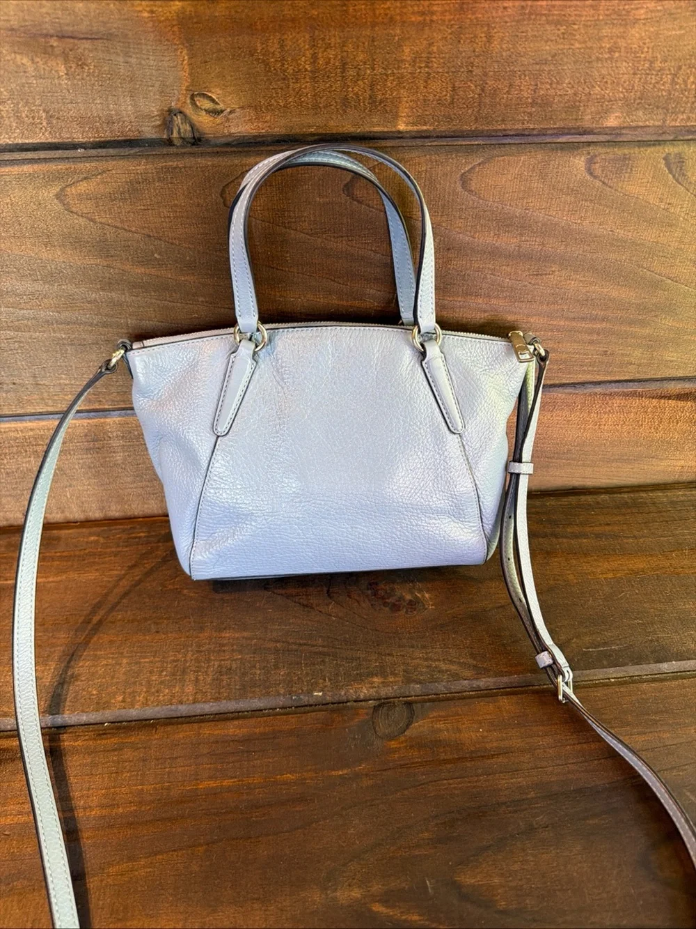 Coach Kelsey Mini Blue Leather Crossbody Satchel